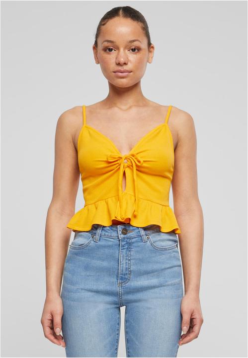 Produktbild Urban Classics Ladies Waffle Pique Ruffle Top - 137877 (4XL)