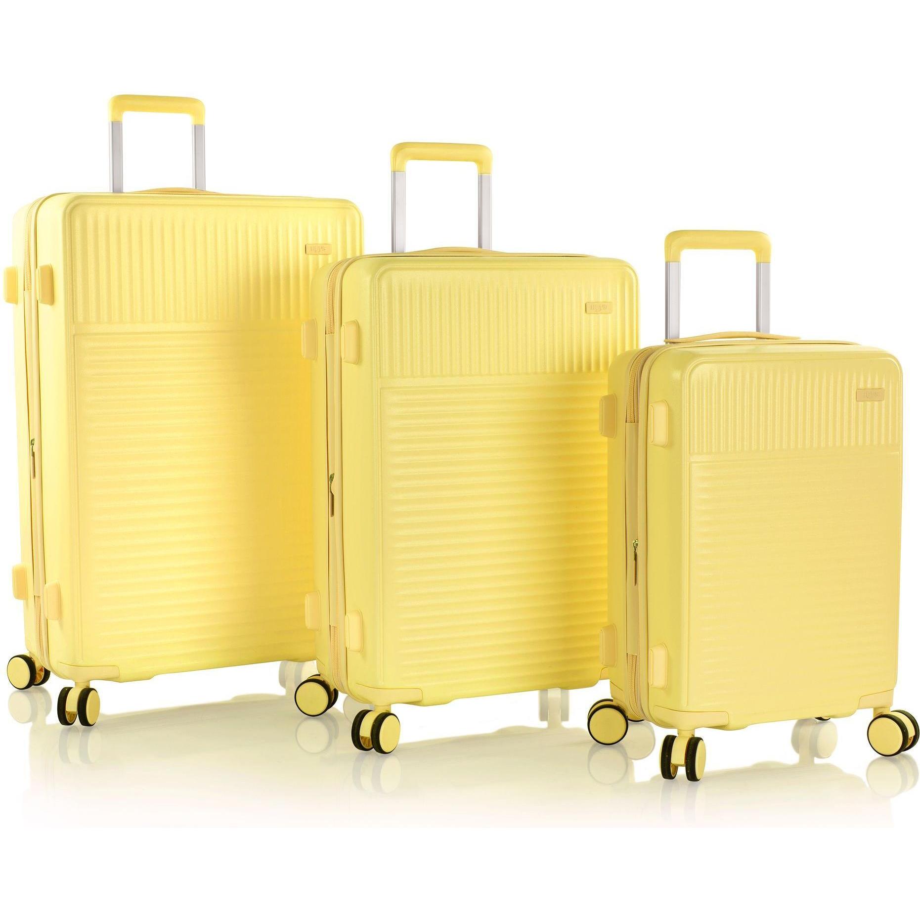 Heys, Koffer, Pastel 4 Rollen Kofferset 3-teilig mit Dehnfalte, Gelb, (219 l, XL (ab 115l))