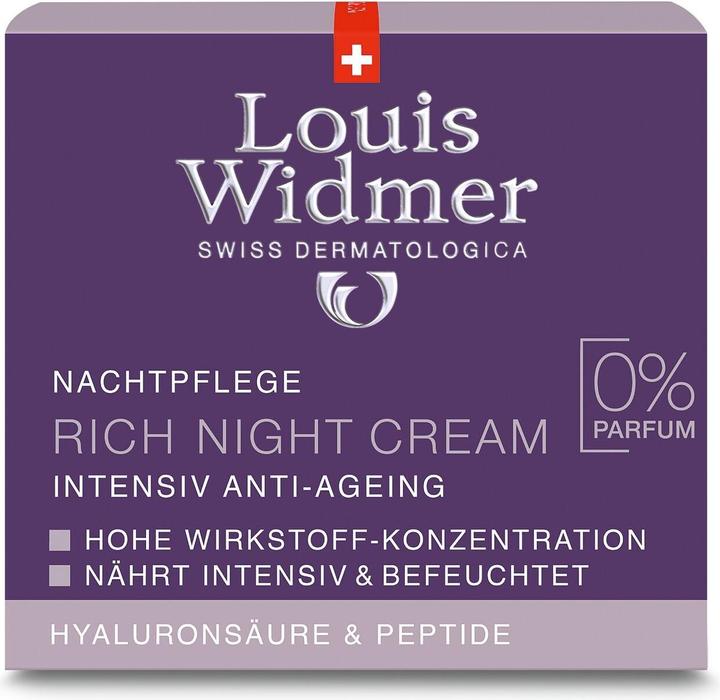 Immagine prodotto Louis Widmer Crema notte Proderm, ricca, non profumata (50 ml, Crema notte)