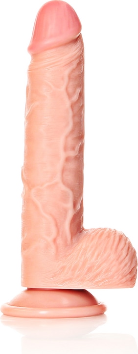 Actual product image RealRock Straight Realistic Dildo with Balls and Suction Cup - 8"/ 20.5 cm