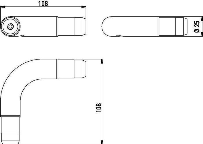 Actual product image Emco Corner connection SYSTEM 2 90deg chrome