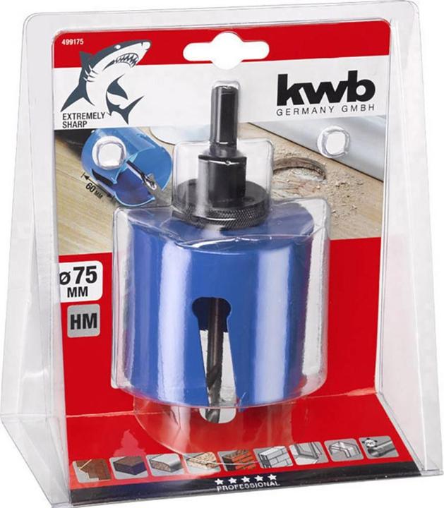 Actual product image kwb Hole saws carbide tipped (75 mm)