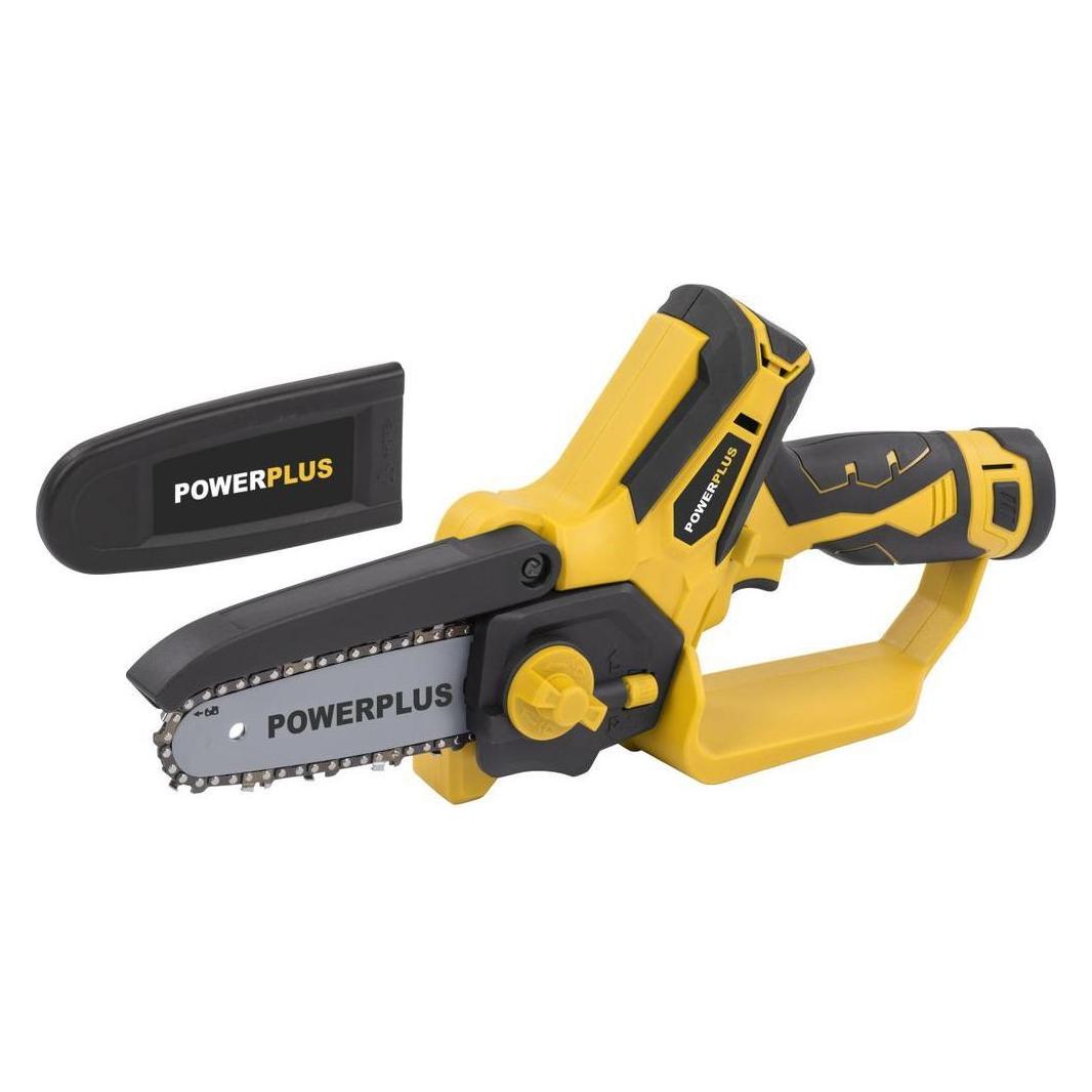 Powerplus, Kettingzaag, Accu-takkenzaag 12V 100mm - Incl. 2 Accu's 12V 2.0Ah En Oplader (Accu Kettingzaag)