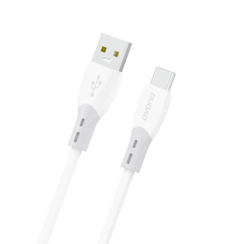 Dudao L25ST 5 A USB-A-auf-USB-C-Kabel mit weichem Silikongeflecht, 1 m – Weiss (1 m), Cavo USB