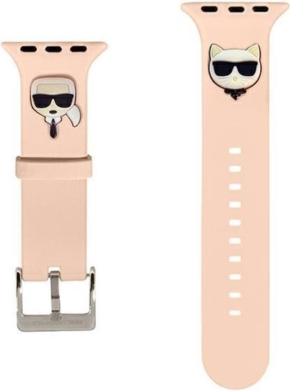 Produktbild Karl Lagerfeld Pasek KLAWLSLCKP Apple Watch 42/44/45mm ró?owy/pink strap Silicone Karl & Choupette H (42 mm, 44 mm, 45 mm, Silikon, Kunststoff)