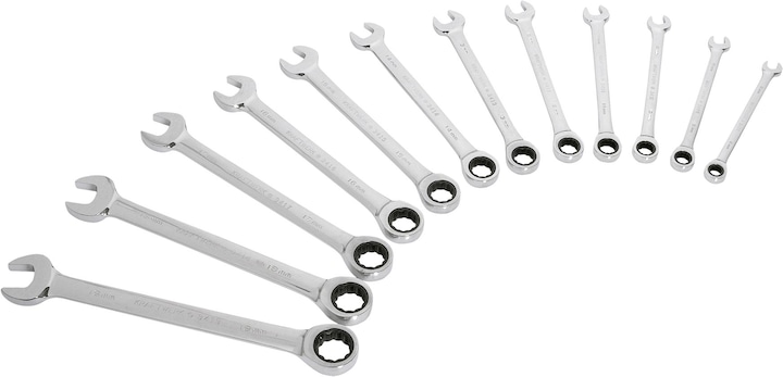 Kraftwerk 12-p. CLICKRAFT ratchet wrench set (8 mm, 9 mm, 10 mm, 11 mm, 12 mm, 13 mm, 14 mm, 15 mm, 16 mm, 17 mm, 18 mm, 19 mm)