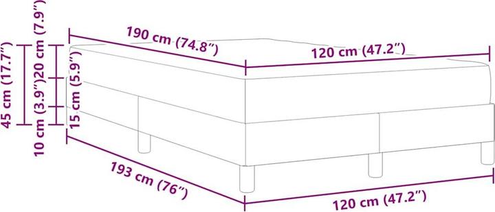 Immagine prodotto vidaXL Boxspringbett (120 x 190 cm)