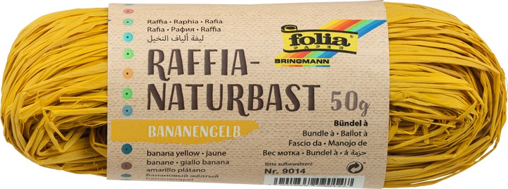 Produktbild Folia Bringmann Naturbast Raffia 50g Bananengelb (Geschenkband)