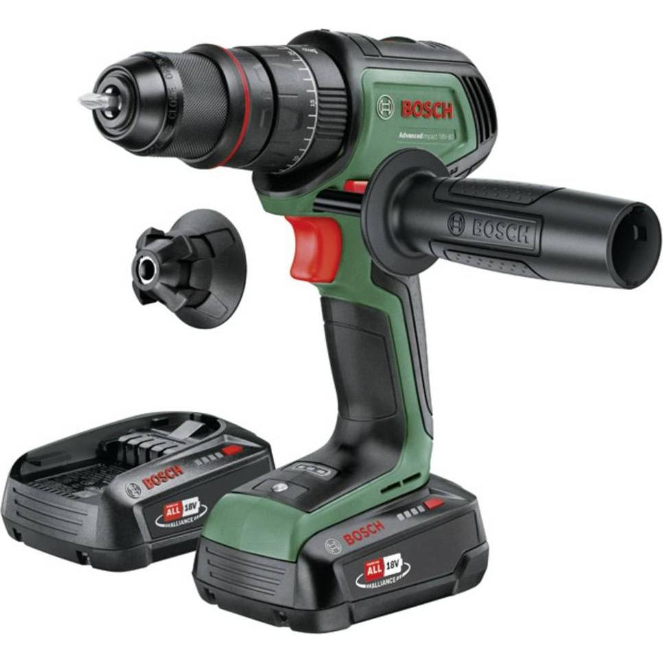 Bosch Home & Garden, Bohrmaschine + Akkuschrauber, Akku-Schlagbohrmaschine AdvancedImpact 18V-80 QuickSnap, 2 x Akku PBA...