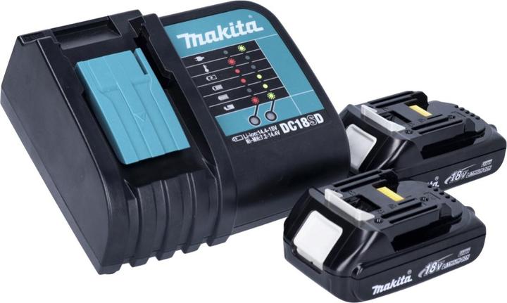 Produktbild Makita DBO 180 SYJ Akku Exzenterschleifer 18 V 125 mm + 2x Akku 1,5 Ah + LadegerÃ¤t + Makpac (Exzenterschleifer)