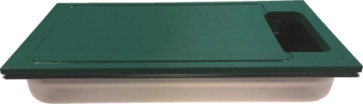 Polypres Planche à découper, convient au bac GN 1/1, avec encoche, vert
