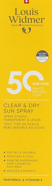 Produktbild Widmer Louis Clear & Dry Sun Spray LSF50 parfumiert 200 ml (Sonnenspray, SPF 50, 200 ml)