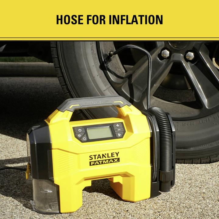 Produktbild Stanley SXVI02001 Akku-Kompressor 10 bar 12 V Adapter zum Betrieb per Kabel, Di