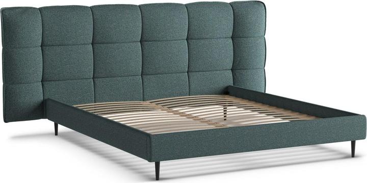 Actual product image Micadoni Storage Bed With Headboard, "Eric", Green Blue Melange, 220x270x114 Made in Europe (180 x 200 cm)