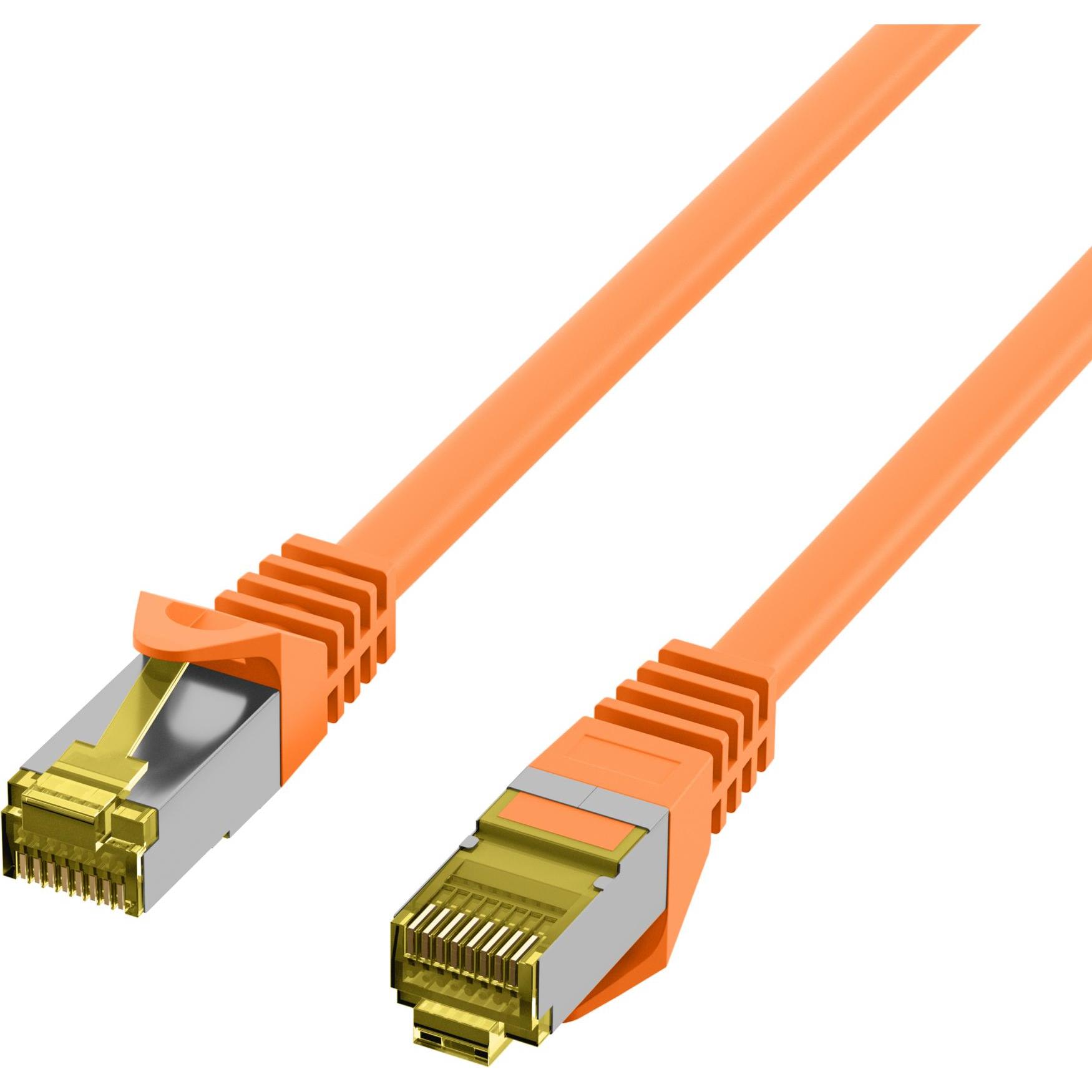 EFB Elektronik Cavo patch RJ45 S/FTP, Cat.6A, LSZH, Cat.7 cavo grezzo, 0,15 m, arancione Il cavo patch RJ45 Cat.6A (S/FTP, CAT6a, 0.15 m), Cavo di ret