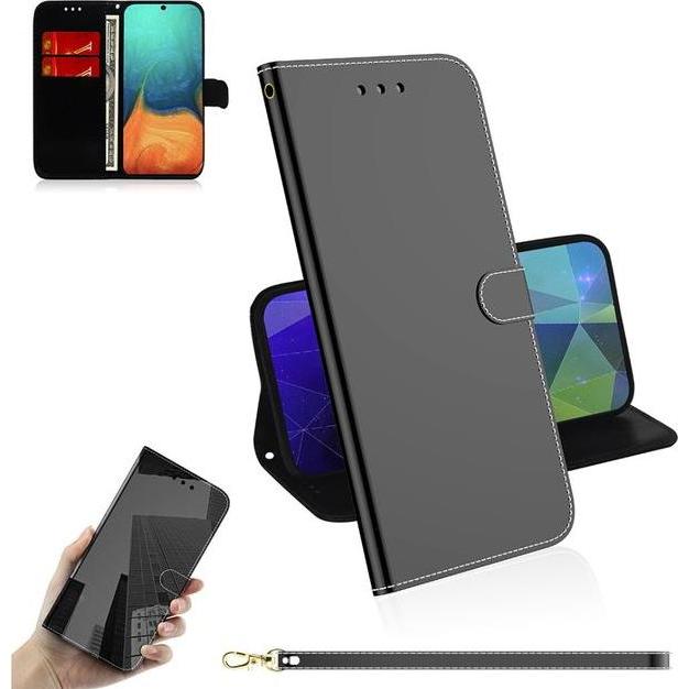 Thumbnail - MU Style Mirror Surface Bookcover Series (Samsung Galaxy A71), Smartphone Hülle, Schwarz