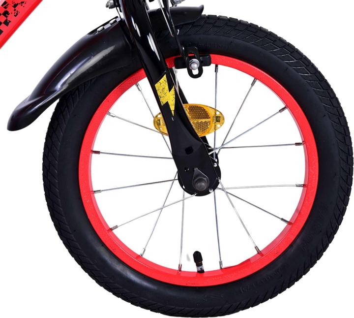 Actual product image Cars Disney 14-inch children's bike red with two hand brakes - safety, comfort and long-lasting (14")