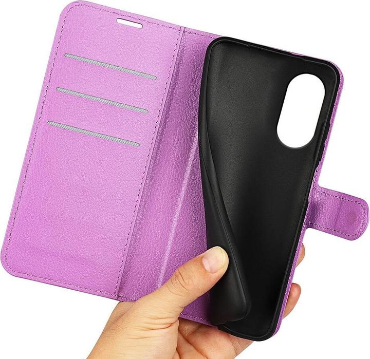 Actual product image Cover-Discount Sony Xperia 5 V - Leather case violet (Sony Xperia 5 V)