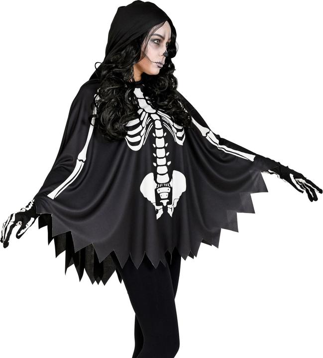 Produktbild Widmann Skelett Poncho Mit Kapuze