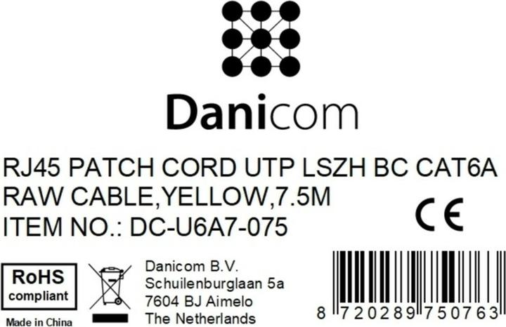 Produktbild Dsit CAT6a Netzwerkkabel 100% Kupfer (CAT6a, 7.50 m)