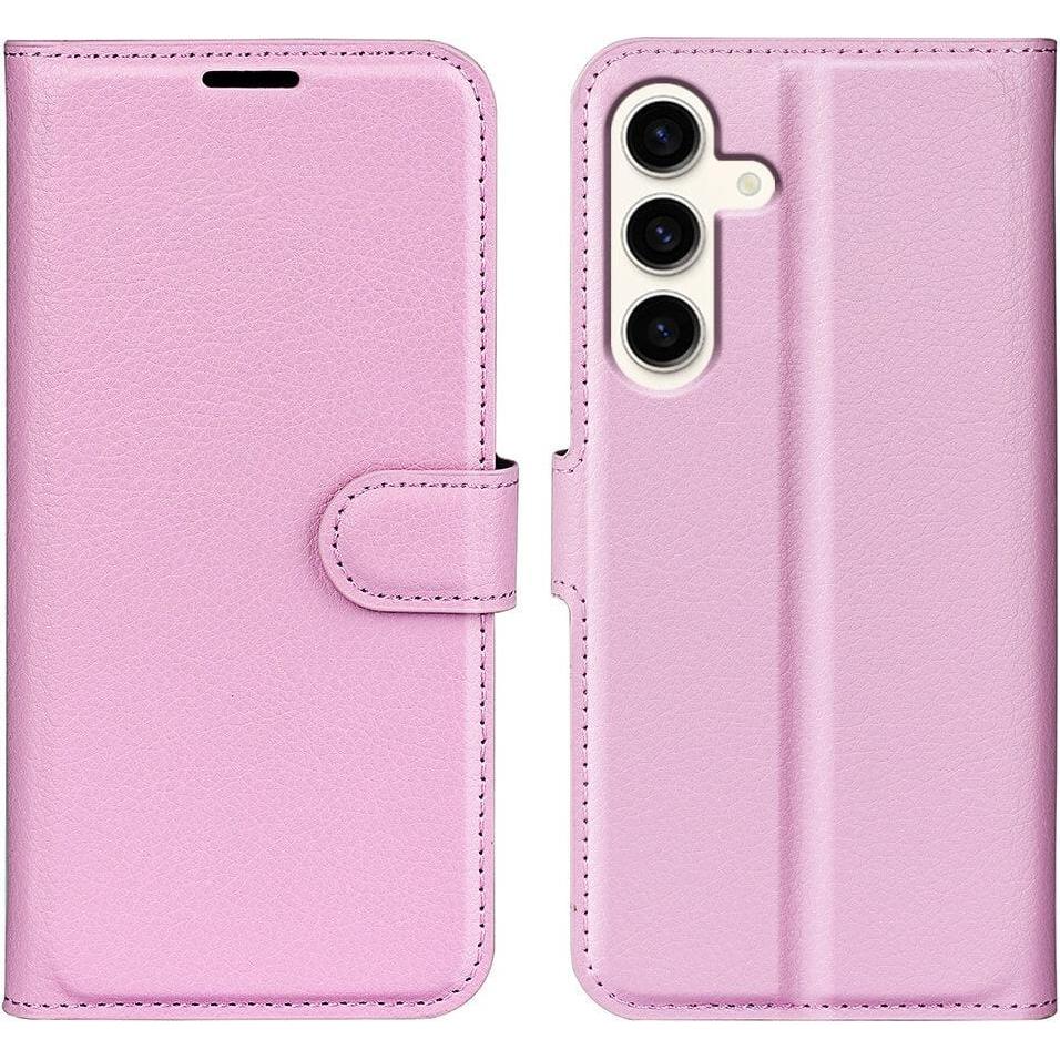 Cover-Discount Leder Etui Hülle rosa (Samsung Galaxy S24+), Smartphone Hülle, Rosa