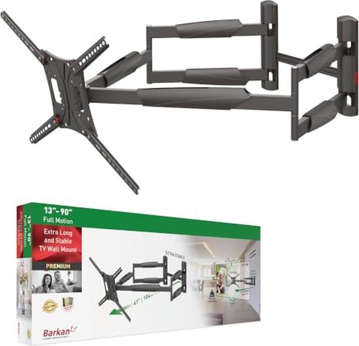 Immagine prodotto Barkan Supporto TV a doppio braccio estensibile, regolabile e inclinabile, fino a 60 kg (Muro, 90", 60 kg)