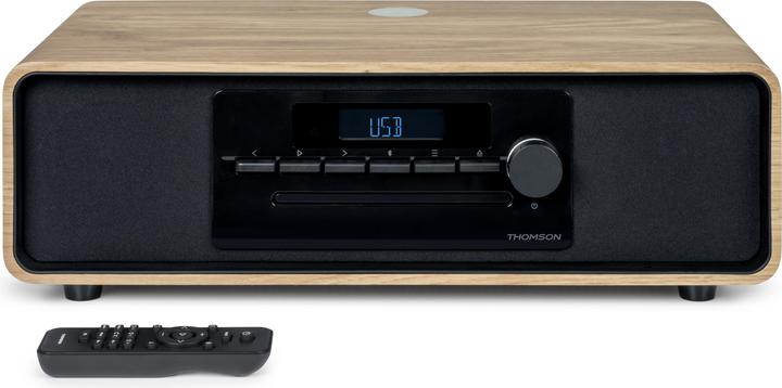 Produktbild Thomson MIC300IBT sw/holz Micro-Anlage 60W,UKW,Bluetooth,CD,USB,Induktionsladen (Bluetooth, CD Player, 2x 30 W)