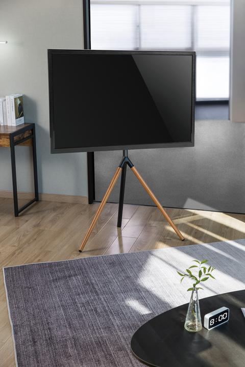 Actual product image Sinox Tripod TV gulvstand med drejbar top. 45"-65". Mørkt trae/sort (65", 32 kg)