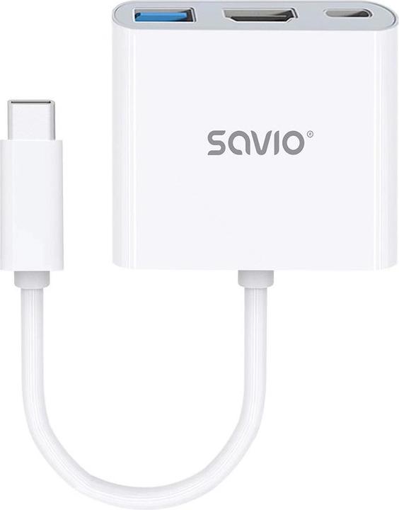 Image du produit Savio AK-48 USB Type C - HDMI USB 3.0 PD USB Type-C Blanc (USB-C, 2 cm)