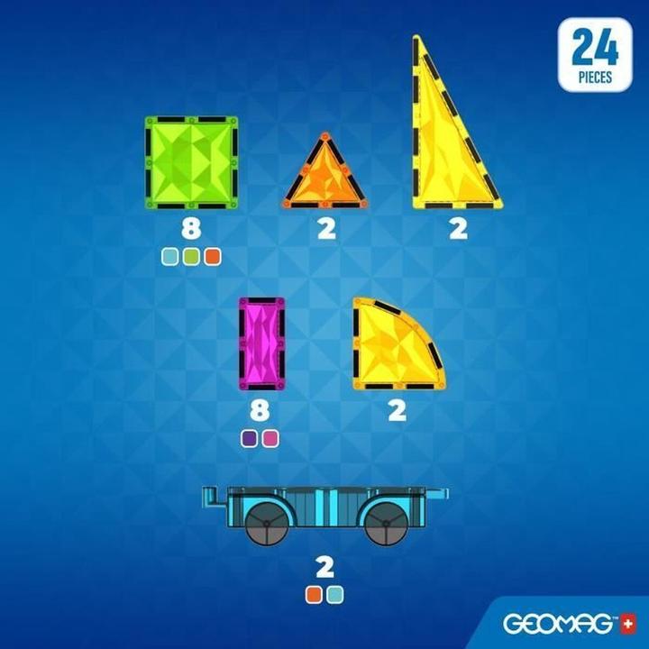 Productafbeelding Geomag Magnetic Tiles Gems Vehicles