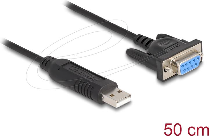 Image du produit Delock USB 2.0 zu Seriell RS-232 Adapter Sub-D 9 Buchse mit (0.50 m)