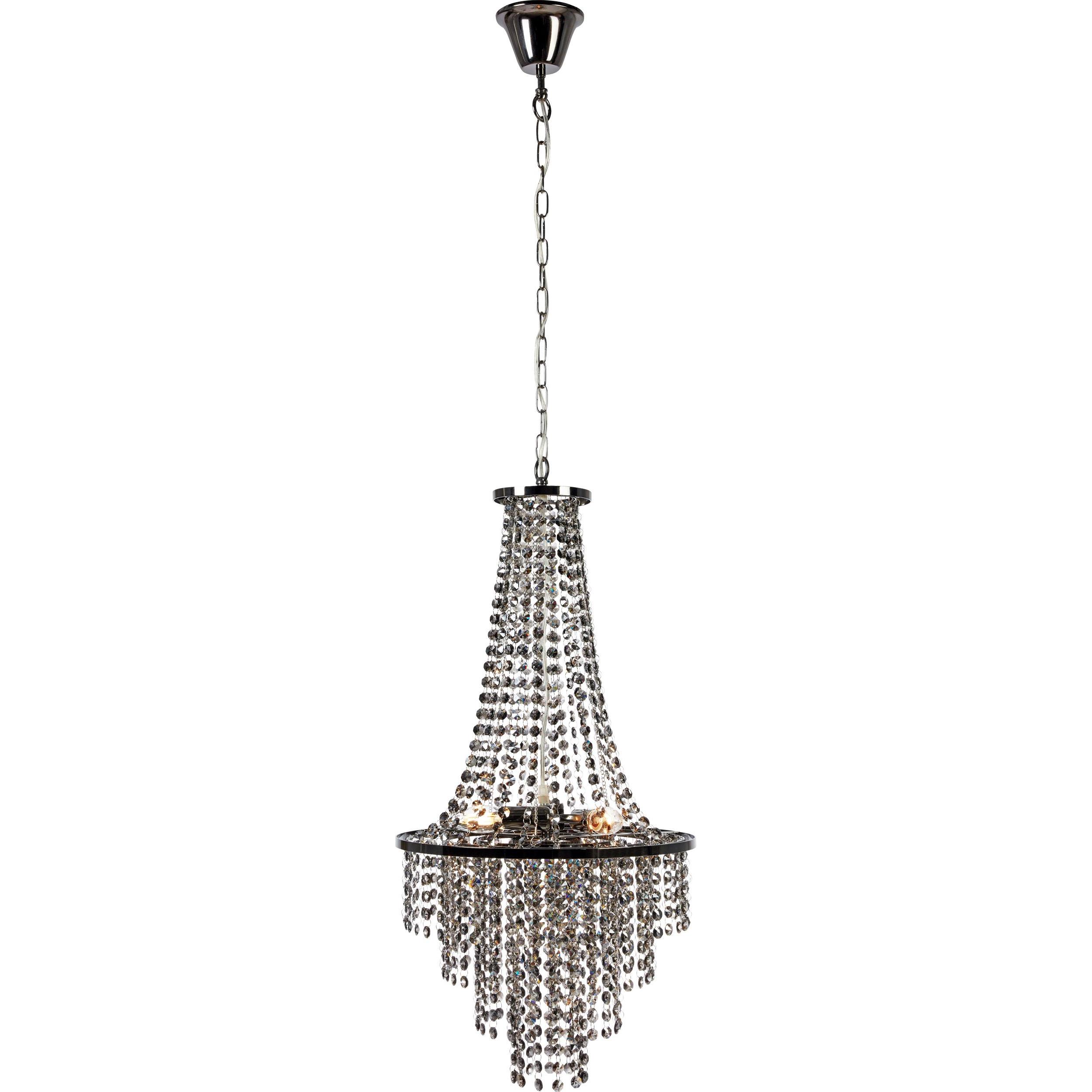Markslöjd, Lampada a sospensione, ALLINGTON Chandelier 3L Black Chrome/Smoke