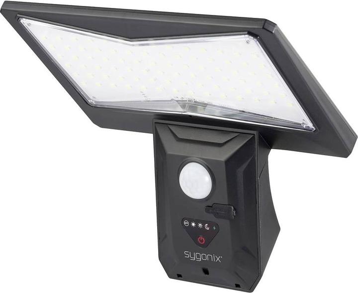 Sygonix SY-5626570 Solar-Aussenwandleuchte 2.6 W Kaltweiss Schwarz (500 lm, IP44)
