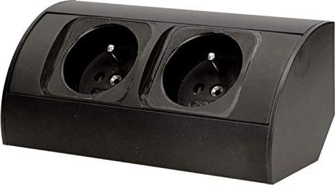 MGA Orno AE-1303/G Hoekcontactdoos 2 compartimenten, ideaal voor keuken, kantoor en werkblad || 45° (2x)