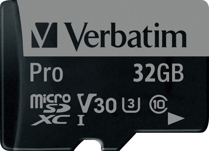 Image du produit Verbatim Pro (32 Go, microSDHC, U3, UHS-I)