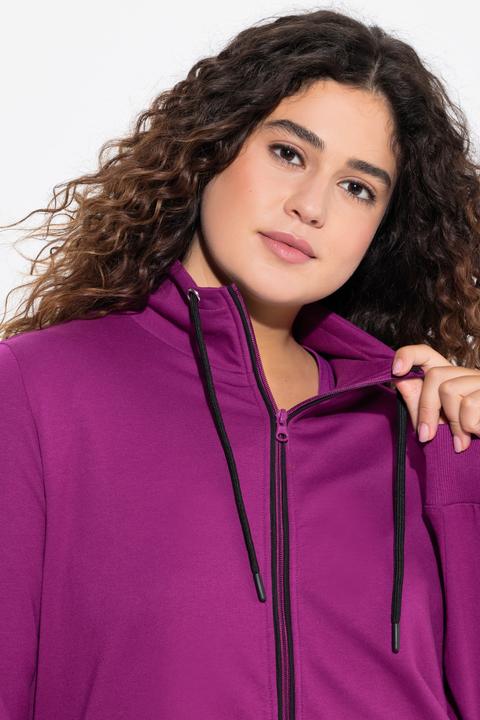 Produktbild Ulla Popken Sweatjacke, Stehkragen, Kängurutasche, hinten länger (46, 48)