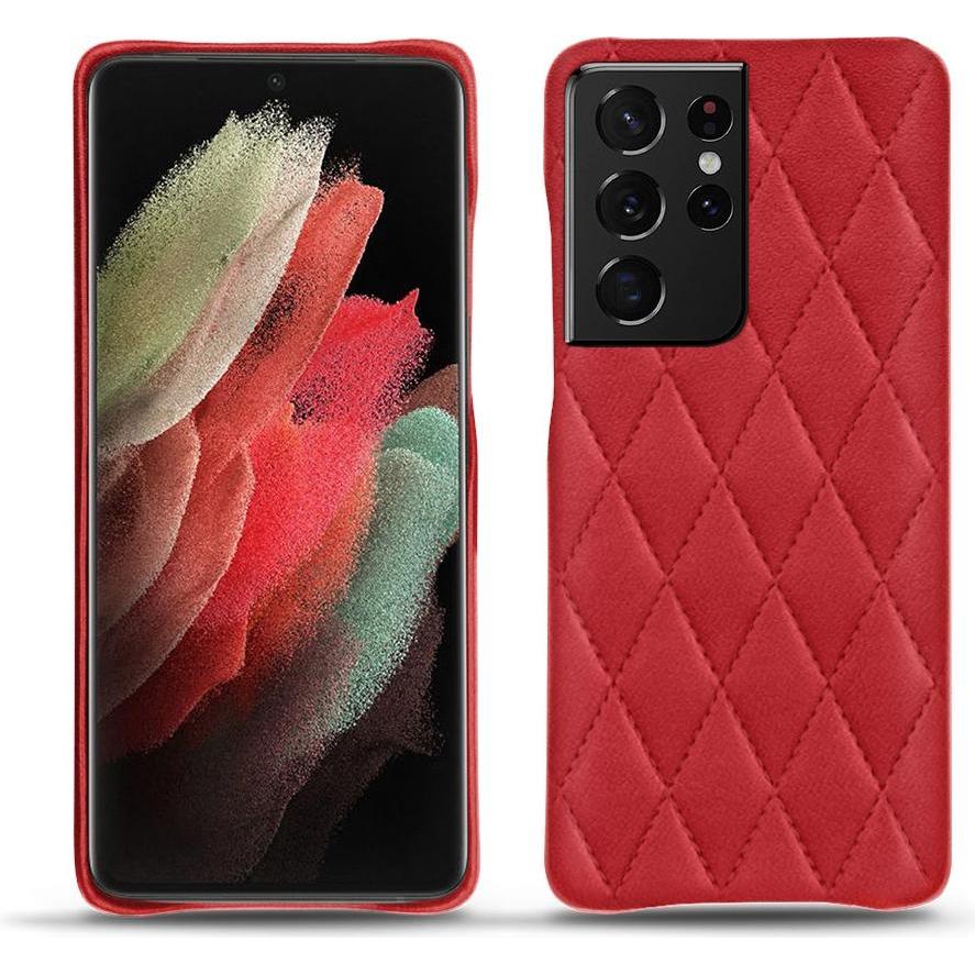 Noreve Lederschutzhülle (Samsung Galaxy S21 Ultra), Smartphone Hülle, Rot