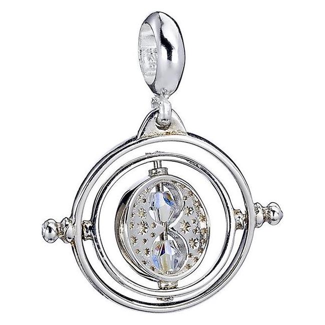 Kettenanhänger, Sterling Silver Time Turner Slider Charm Embellished With Swarovski Crystals, (Sterling Silber)