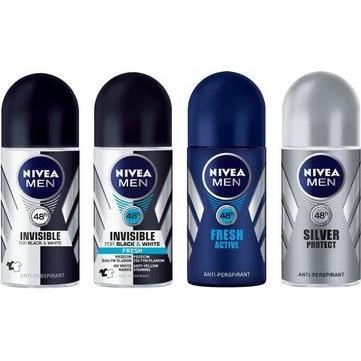 NIVEA, Deo, Men Silver Protect Antiperspirant In Bullet Antibacterial Protection (Roll-on, 50 ml)