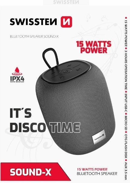 Actual product image Swissten Bluetooth SPEAKER NEW SOUND-X (3 h, Rechargeable battery operated)