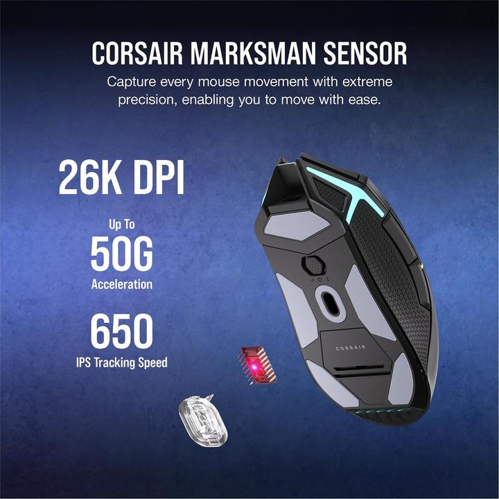 Actual product image Corsair Nightsabre (Cable, Wireless)