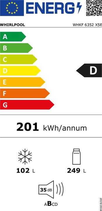 Energie-Label Whirlpool WHKF6352X5E (351 l)