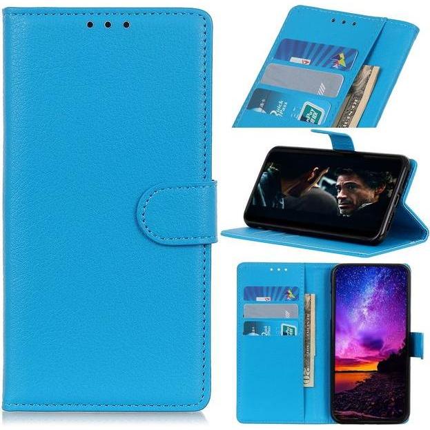 Thumbnail - MU Classic Litchi Leder Bookcover Series (OnePlus 7), Smartphone Hülle, Blau