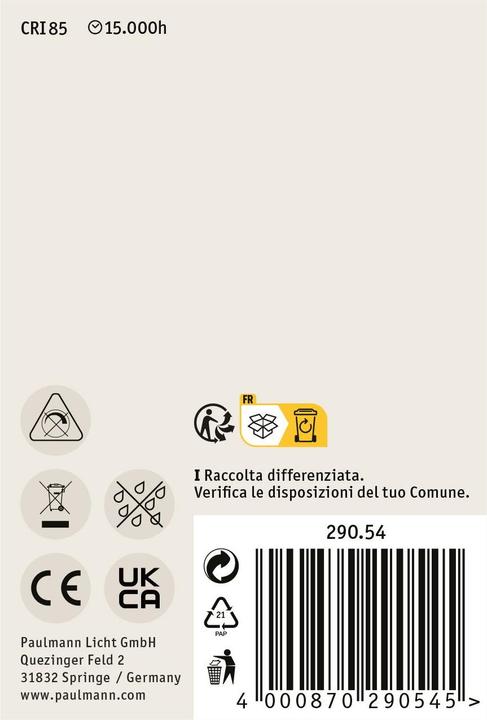 Immagine prodotto Paulmann Riflettore (E27, 6.50 W, 500 lm, 1 x, F)