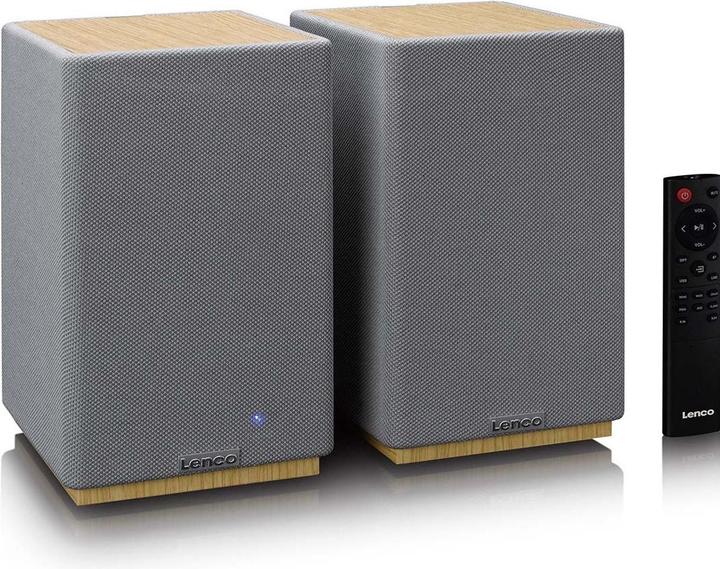 Actual product image Lenco Aktiv Lautsprecher, 2x40W, Wood, BT, opt.In, USB, AUX