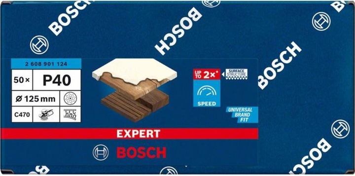 Produktbild Bosch Professional Zubehör EXPERT C470 Schleifpapier Mehrloch für Exzenterschleifer, 125 mm, G 40, 50-tlg. (40)