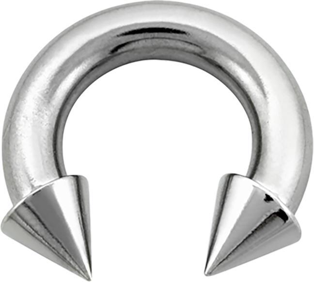 Produktbild Star Piercing Circular Barbell Innengewinde silber mit zwei Cones (ohne Messing, Chirurgenstahl 316L)