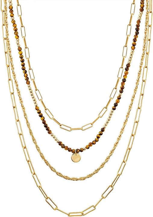 Produktbild Yokoamii Damen Metall Naturstein gelbgold 43,0/46,0/53,0/60,0 cm Basiskette + 3,0 - 30210 (Metall-Legierung)