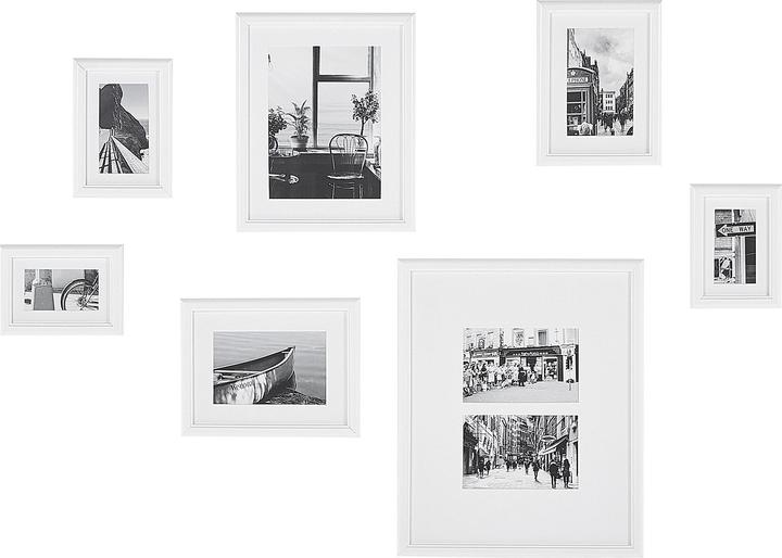 Actual product image Beliani Picture Frame Collage Set of 7 white ZINARE