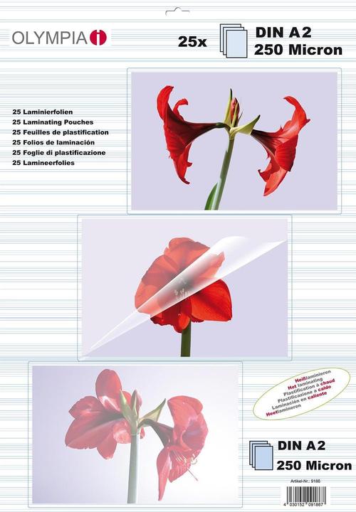 Olympia Lamineerfolies DIN A2 (A2, 25 Pcs., 250 µm)
